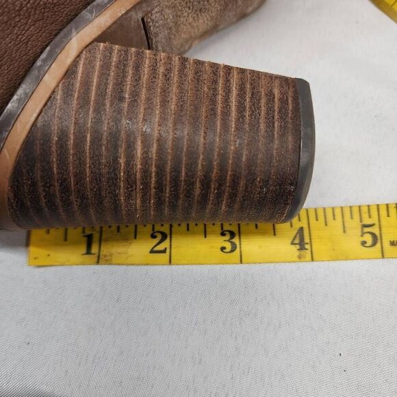 Franco Sarto Women's Size 7.5M Edaline Brown Leather Wrap Around Ankle Booties B - Picture 10 of 13